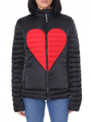 Women Red Heart Padded Puffer Jacket