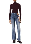 Zip Pocket Bootcut Jeans in Blue